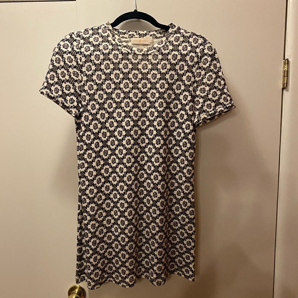 TORY BURCH Multi Medallion Print Short Sleeve Tunic Top Women’s Size Small